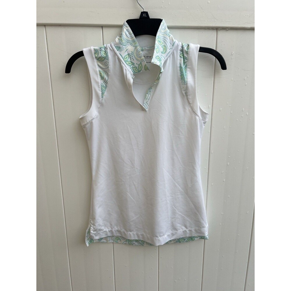 Maggie Lane Womens Sleeveless Golf Polo White XS
